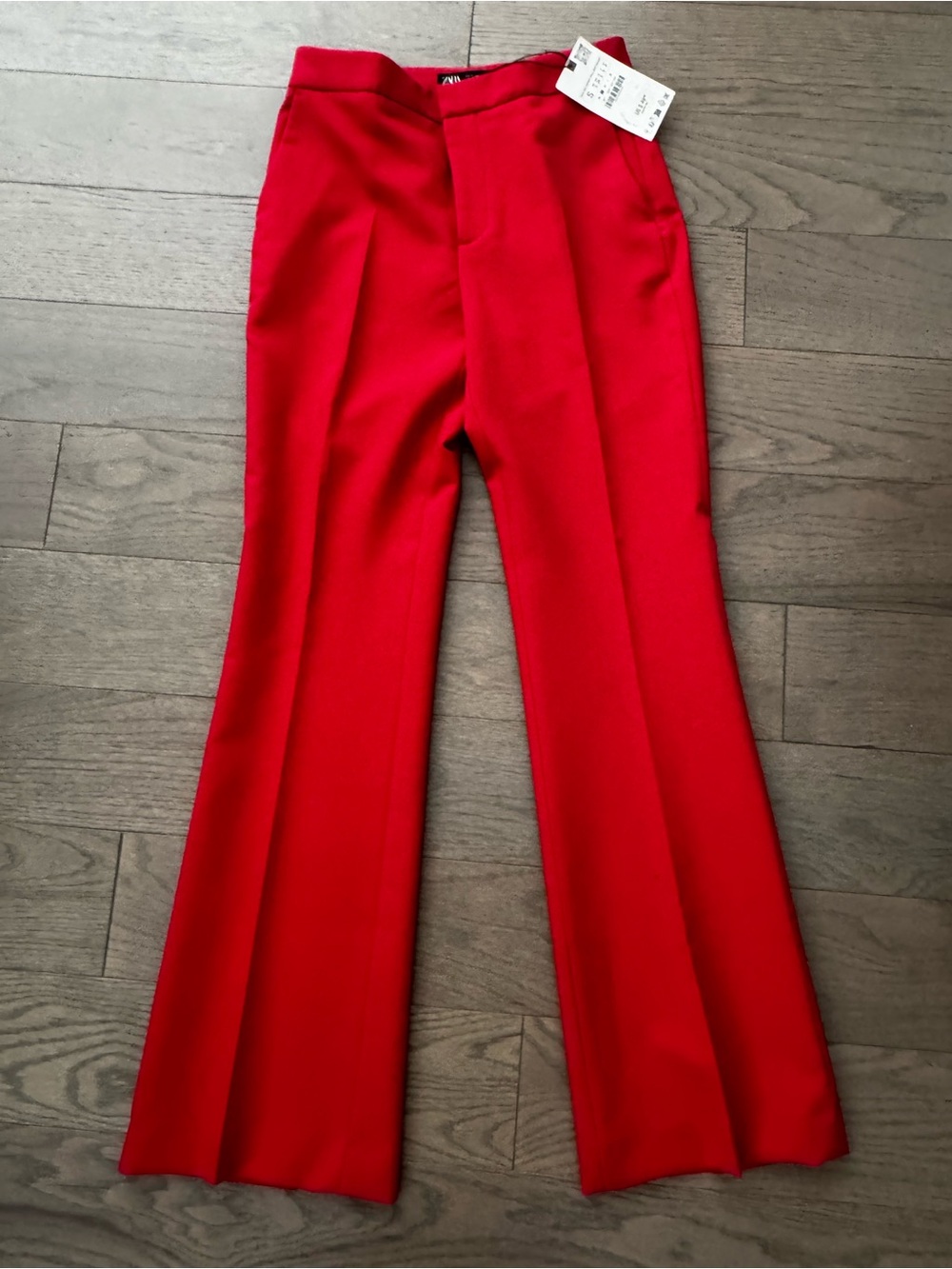 NWT Zara Red High-Waist Flare Dress Pants - size Small